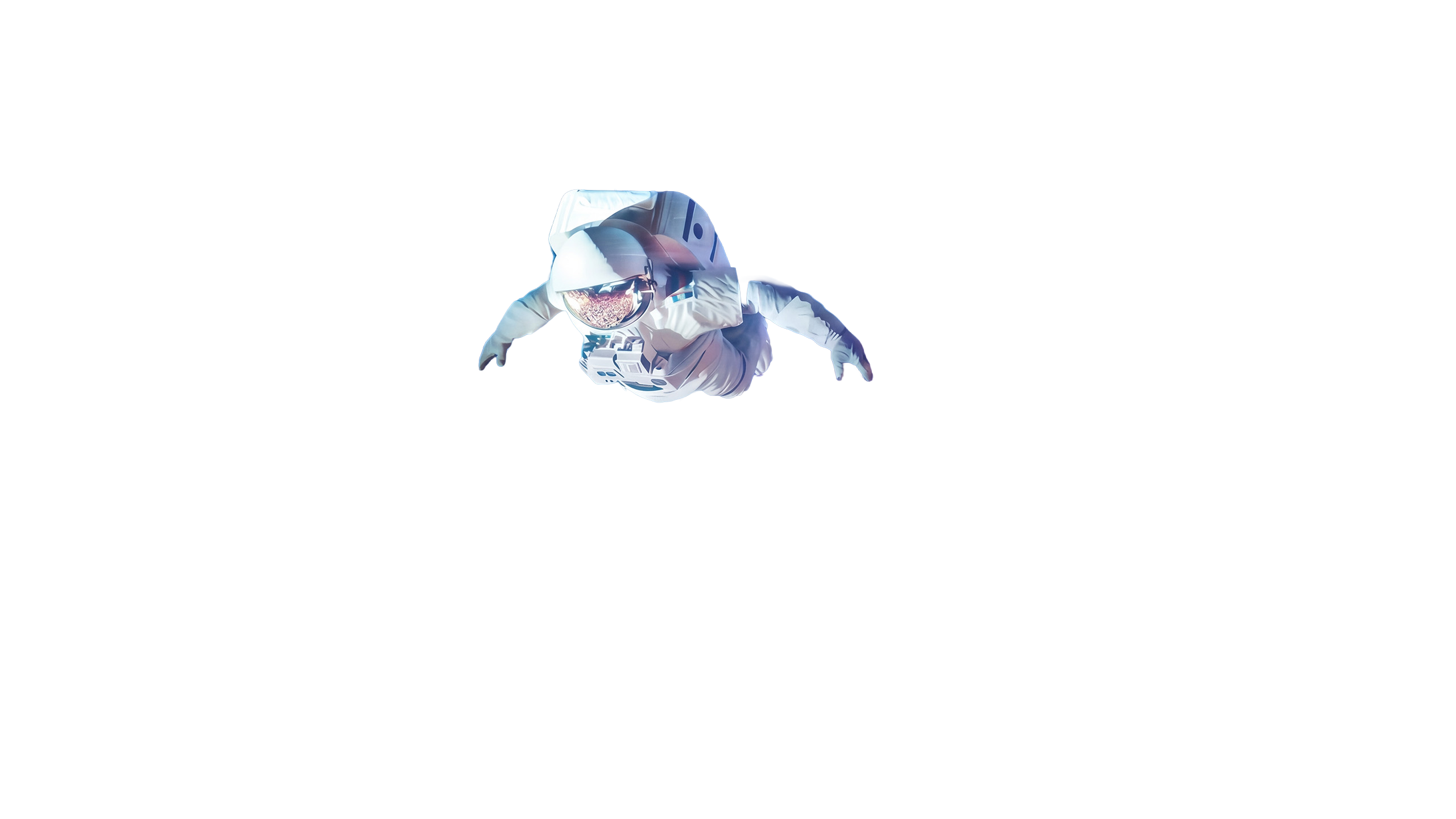 Astronaut floating above the crowd